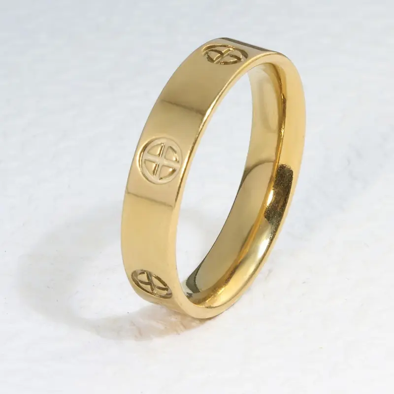 Classic Simple 18K Gold Plated Wedding Band Engagement Wedding Ring