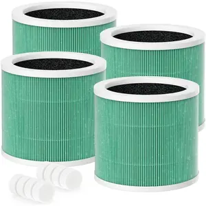 HY1800 Air Purifier Replacement Filter, Compatible with Loytio/AYAFATO/Honeyuan/IOIOW/CHIVALZ/MORENTO HY1800 Purifier, 3-in-1 Filtration, High-Efficiency Activated Carbon, True HEPA 13 Filter (4 Pack)