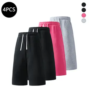 4-Pack Men’s Summer Sports Shorts — Breathable shorts for running, workouts, fitness, and everyday casual wear; 7/8 length men’s shorts
