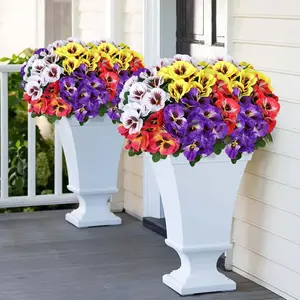 Artificial Pansy Flower, 10 Bundles Colorful Faux Flower, Decorative Flower for Home Office Garden Flower Bed Outdoor, Fruit, Indoor Plants, Decoration Items, Artificial Flowers for Outside