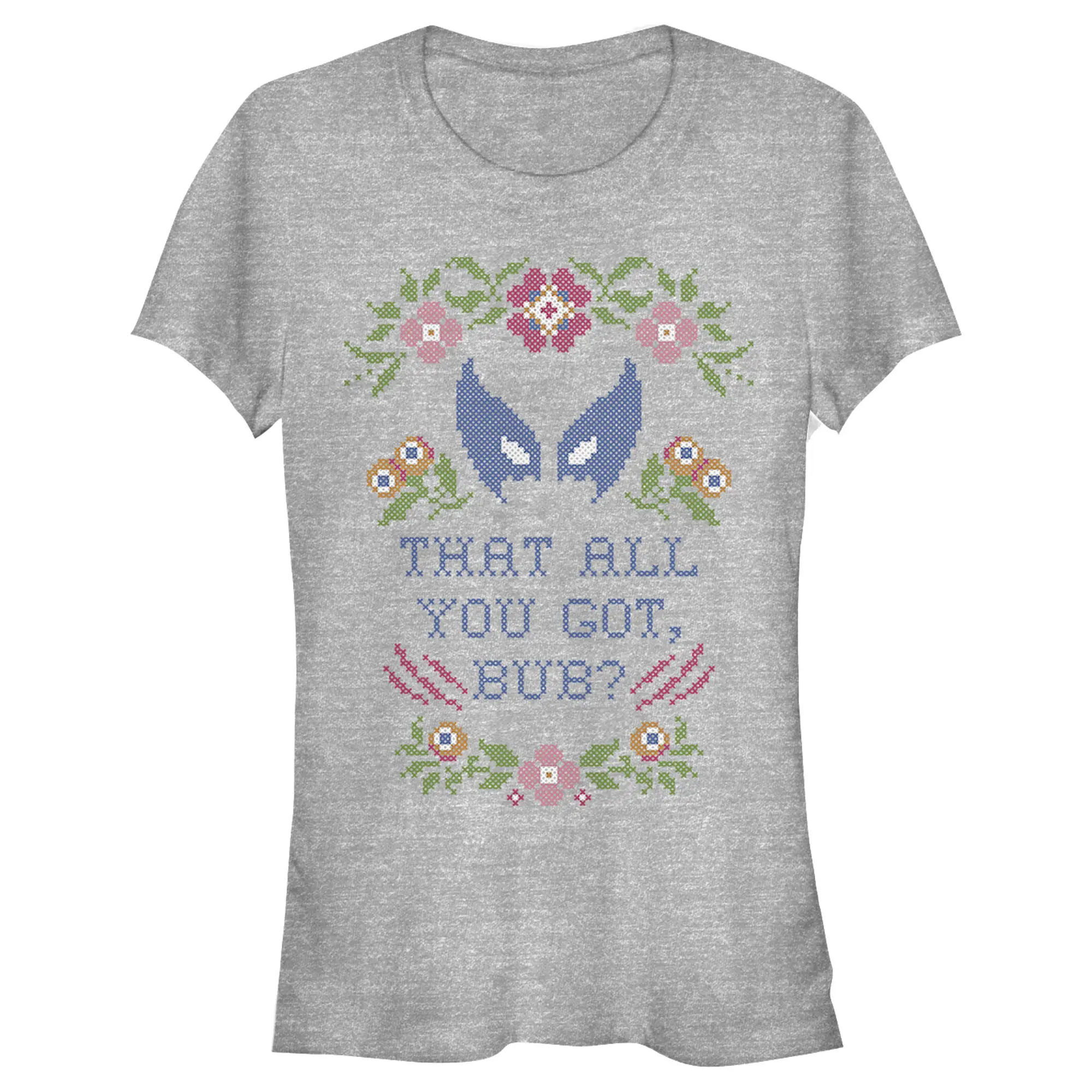 Juniors Womens Marvel X-Men Wolverine Quilt Quote T-Shirt