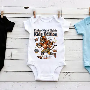 Baby Boy Pure Cotton Snap Crotch Romper Football Tiger Graphic Short Sleeve Game Day Outfit 10