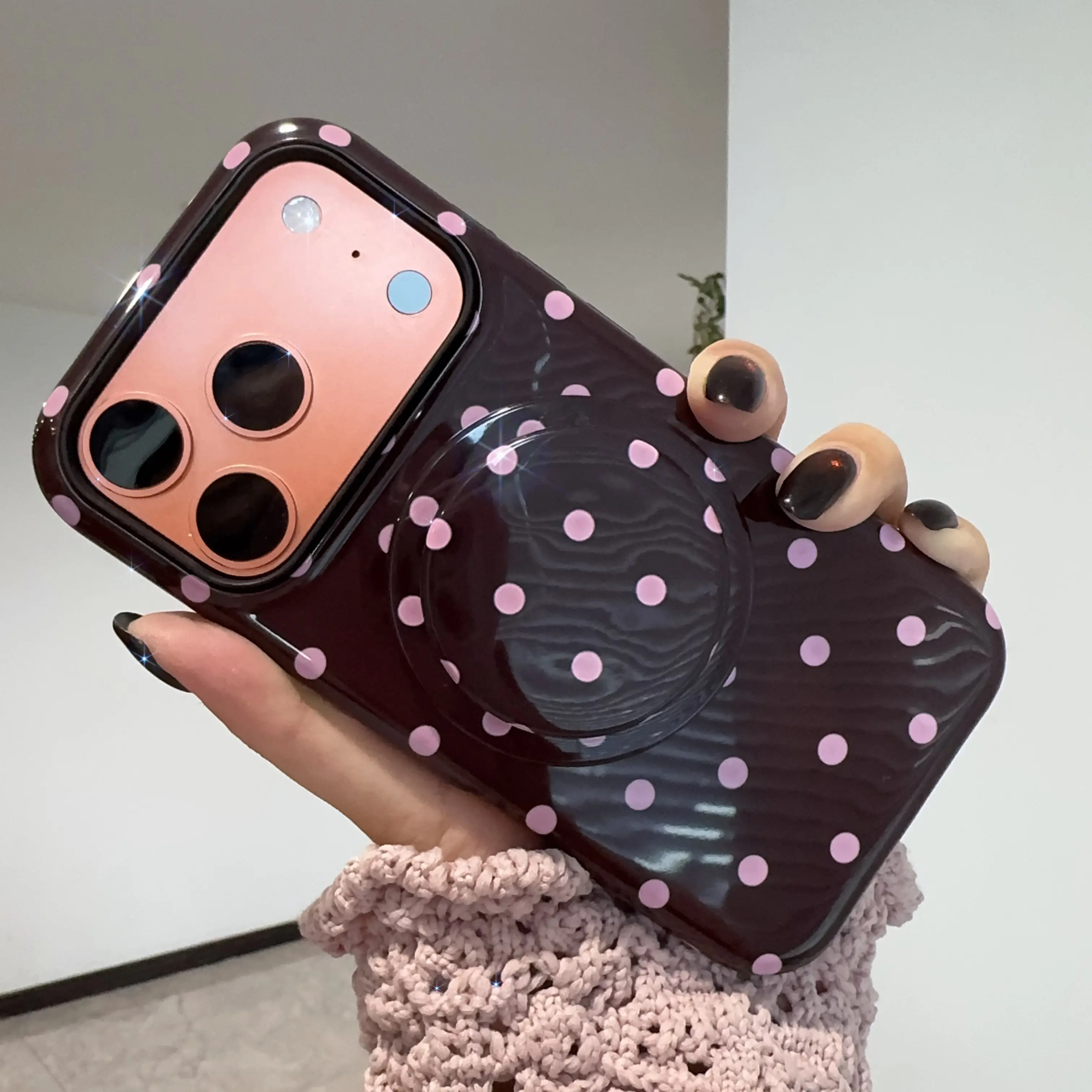 Women's Chic Brown Leopard MagSafe-Compatible Protective Case for iPhone 17/16/16 Plus/15/14/13 Pro Max Sizes, Multi-Model Fit, Secure Hold, Stable Stand, Handsfree Viewing Accessory