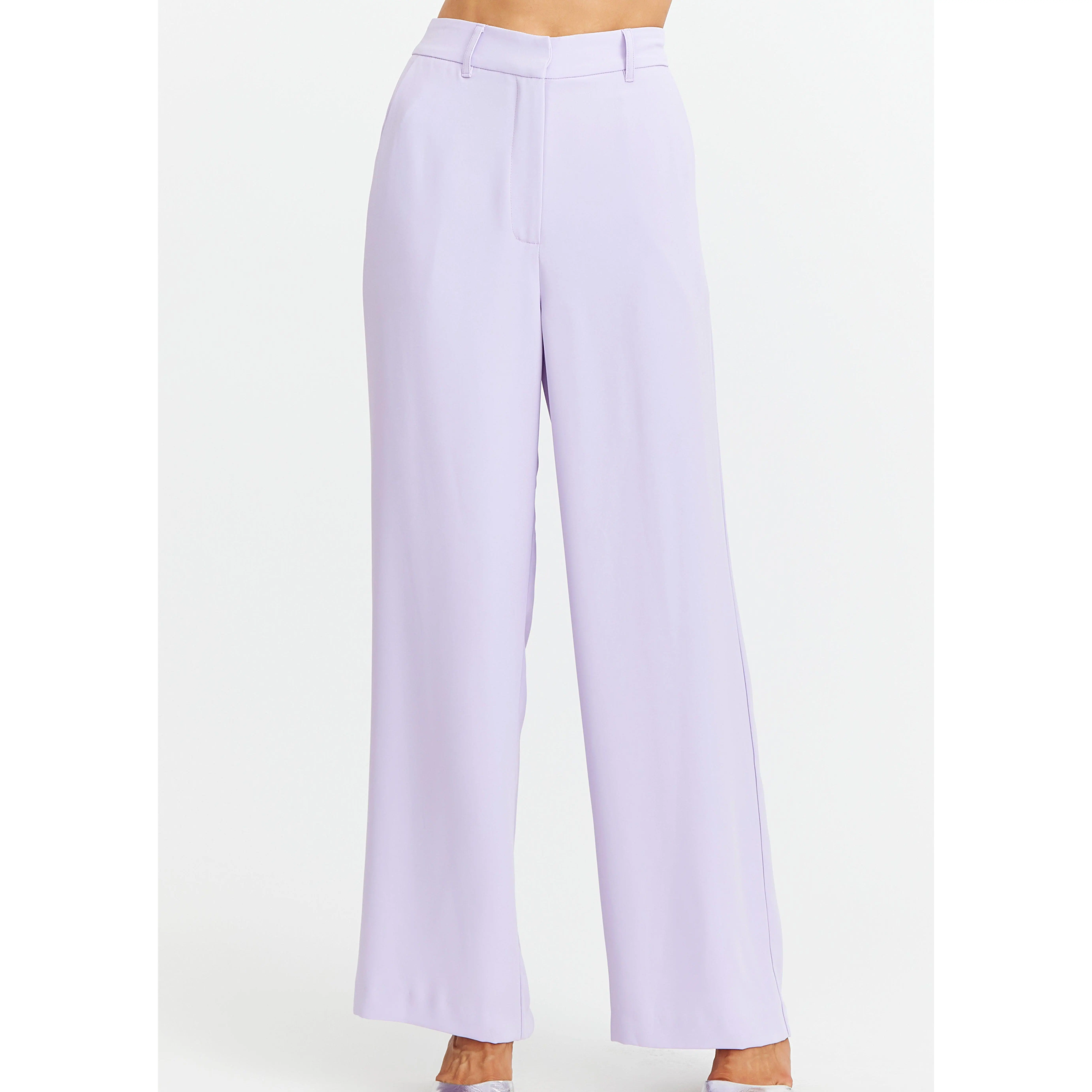 Rory High Rise Wide Leg Pant- Lilac