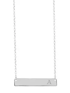 Sterling Silver Bar Initial Necklace