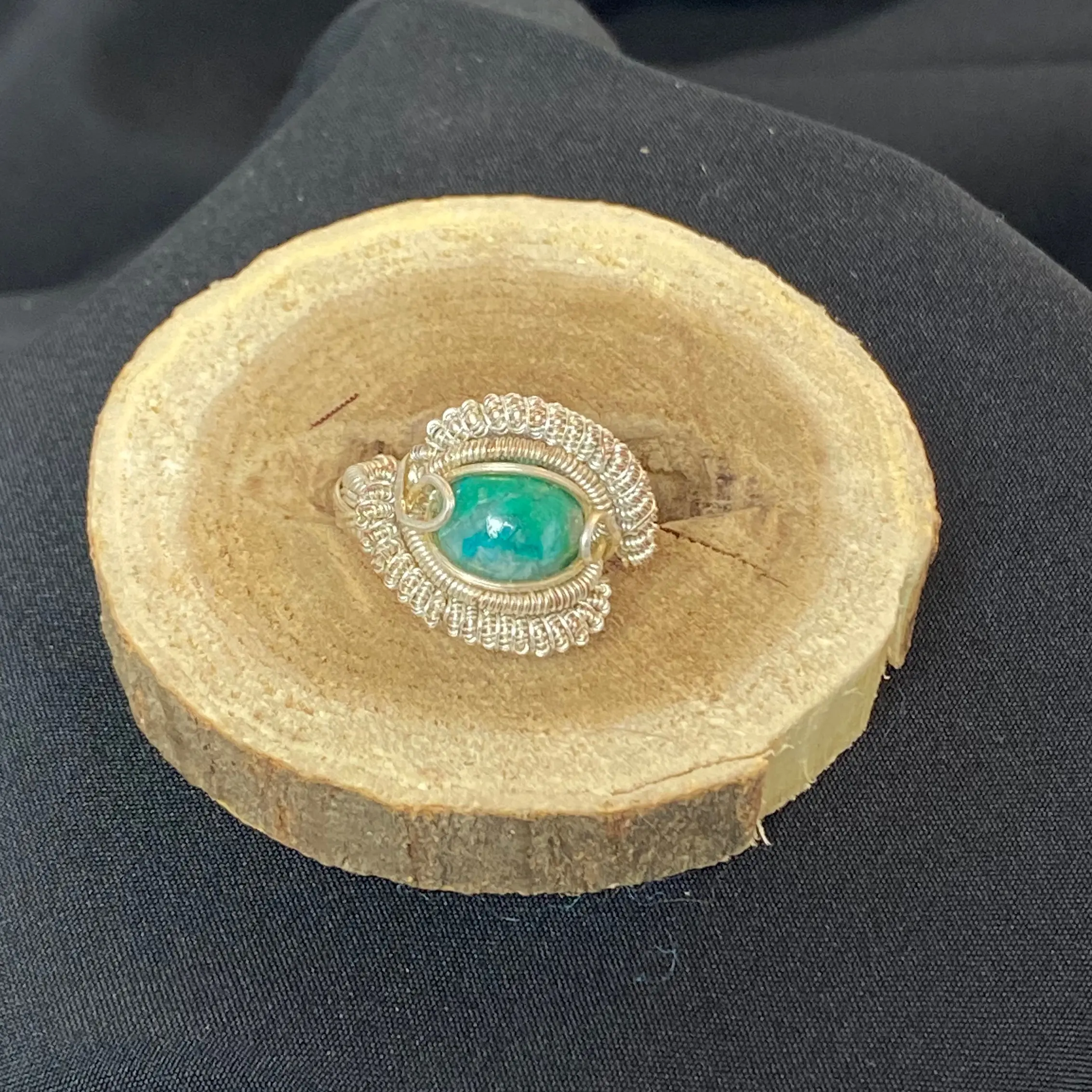 Aquaflorian-Chrysocolla ring