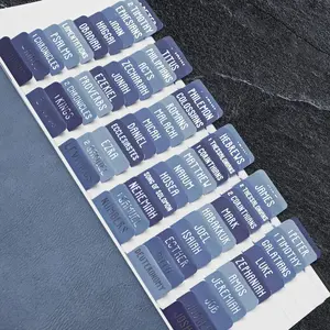Laminated  Tabs,  Study Supplies, Large Print  Book Tabs for Women and Men, ( Foil Embossed Lettering)  Labels Index Tabs,  Accessories for Easy Navigation(Dusk Blue)