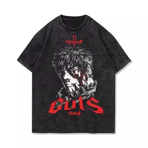 valentine shirts Japanese animation swordwind legend Gazi eagle group Gus washed and old pure cotton loose short-sleeved T-shirt fashion