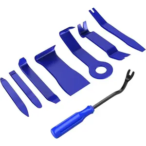 Set 8PCS Auto Trim Scratch Removal Tool For Car Audio Dash Panel,Window Molding Fastener Remover Tool Kit-Blue
