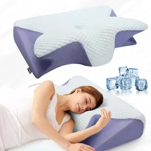 Memory Foam Neck Pillow, 1 Count Soft & Comfortable Ergonomic Supportive Memory Foam Neck Pillow, Neck Support Pillow for Side, Back & Stomach Sleepers, Bedding Supplies