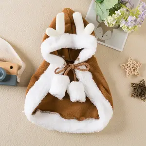 Pet Christmas Cloak Red Shawl Pet Products Little Red Riding Hood & Deer Cloak S M L Sizes Polyester Material General Pet Clothing