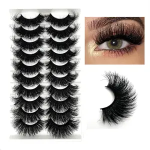 Fluffy Wispy Cat Eye Dramatic 3D Lashes Mink 25mm Long False Eyelashes Pack 20mm Volume D Curl Lashes Extensions Natural Makeup Cosmetic