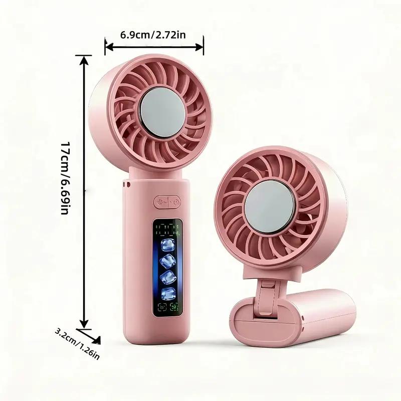 Portable Fan with Cooling Plate 100 Speed Settings Brushless Motor Silent Design 120 Degree Angle Compact Size Ideal for Summer