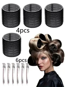 10 Curling Tools, Large/Medium/Small Curlers with Clips, Self Gripping Curler, Suitable for Long/Medium/Short Hair, Diy Curler 2.36/1.92/1.53 inches, New Year's Gift, Thanksgiving Gift, Couple Gift, Hair Styling Tool, Hair Curling Rods