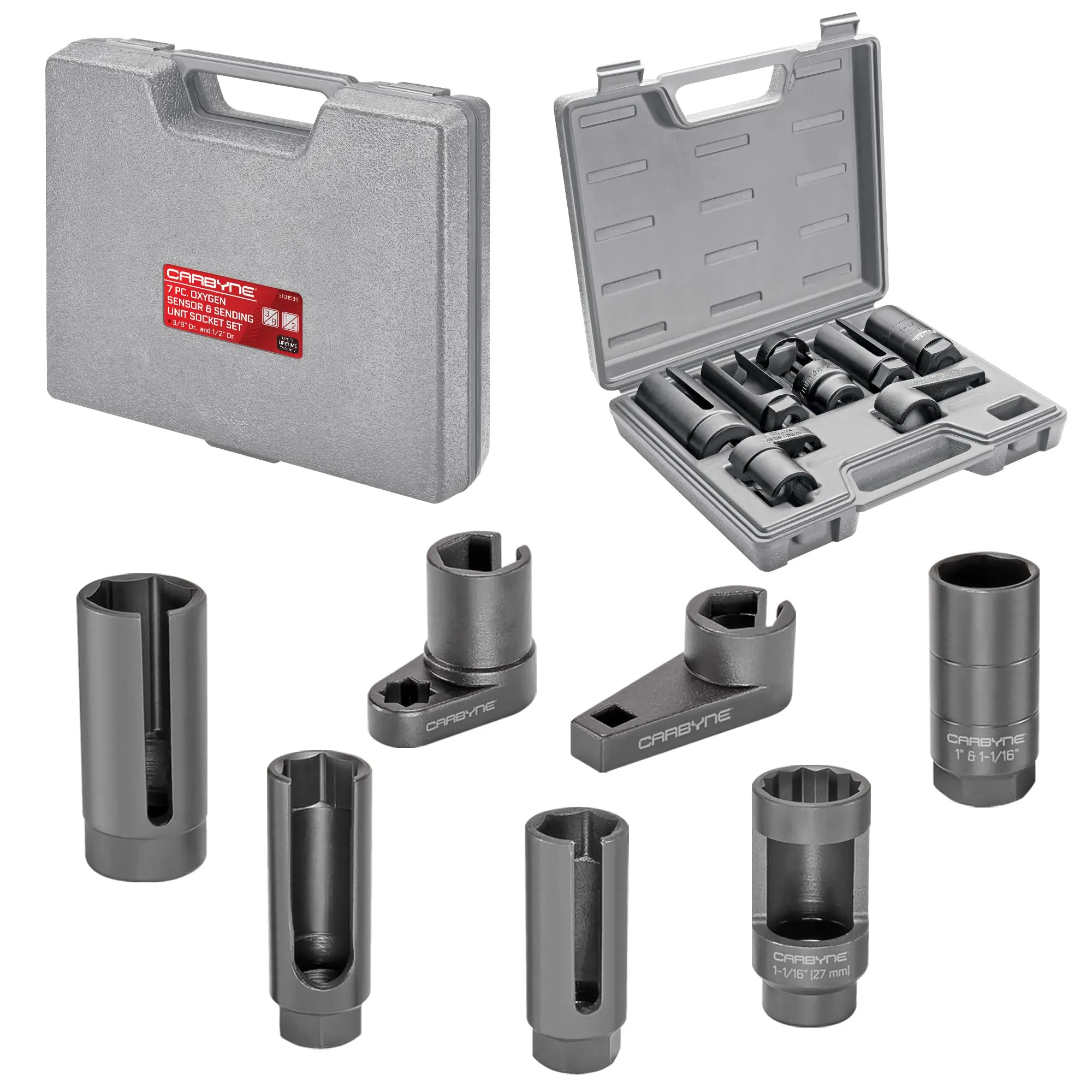 24mm O2 Sensor Socket CARBYNE 7 Piece Sensor Socket Set: O2 Oxygen Sensor Tool / 02 Sensor ...
