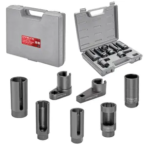CARBYNE 7 Piece Sensor Socket Set: O2 Oxygen Sensor Tool / 02 Sensor Socket / O2 Sensor Wrench. Remove + Install O2 Sensors, Oil Pressure Switches, Oil Pressure Sending Unit, Thermal Sensor Switches