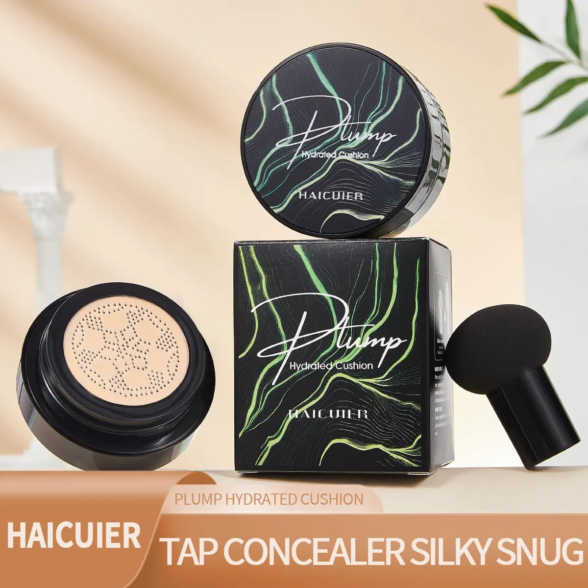 Mushroom Shape Powder Puff Bb Cream, Hydrating Long-Lasting Waterproof Concealer, Suitable for All Skin Types, Brightening Face Makeup, Flawless Skin Finish