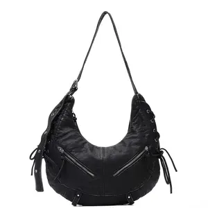 LVANKA'S Women's Large Faux Leather Multipocket Hobo Satchel - Adjustable Strap Lightweight Fashionable Shoulder Bag, Everyday Tote, Stylish Accessories, trendy Crossbody Option, Lightweight Shoulder Bag,summervibes