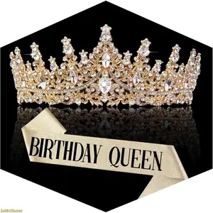 2026 Best-Selling Women's Gold Crown — Crystal Princess Tiara & Rhinestone Queen Headband; Bridal Hair Accessory, Suitable for Birthday Parties, Proms, Beauty Pageants, Coming-of-Age Ceremonies, and Photography Props.