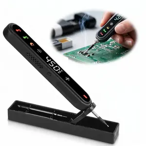 Portable Cordless Soldering Iron Kit, 8s Fast Heat-Up, 1400mAh Type-C Rechargeable, Adjustable Temp 180~450℃, 3 Replaceable Tips, Wireless Solder Pen for Electronics & DIY Repair