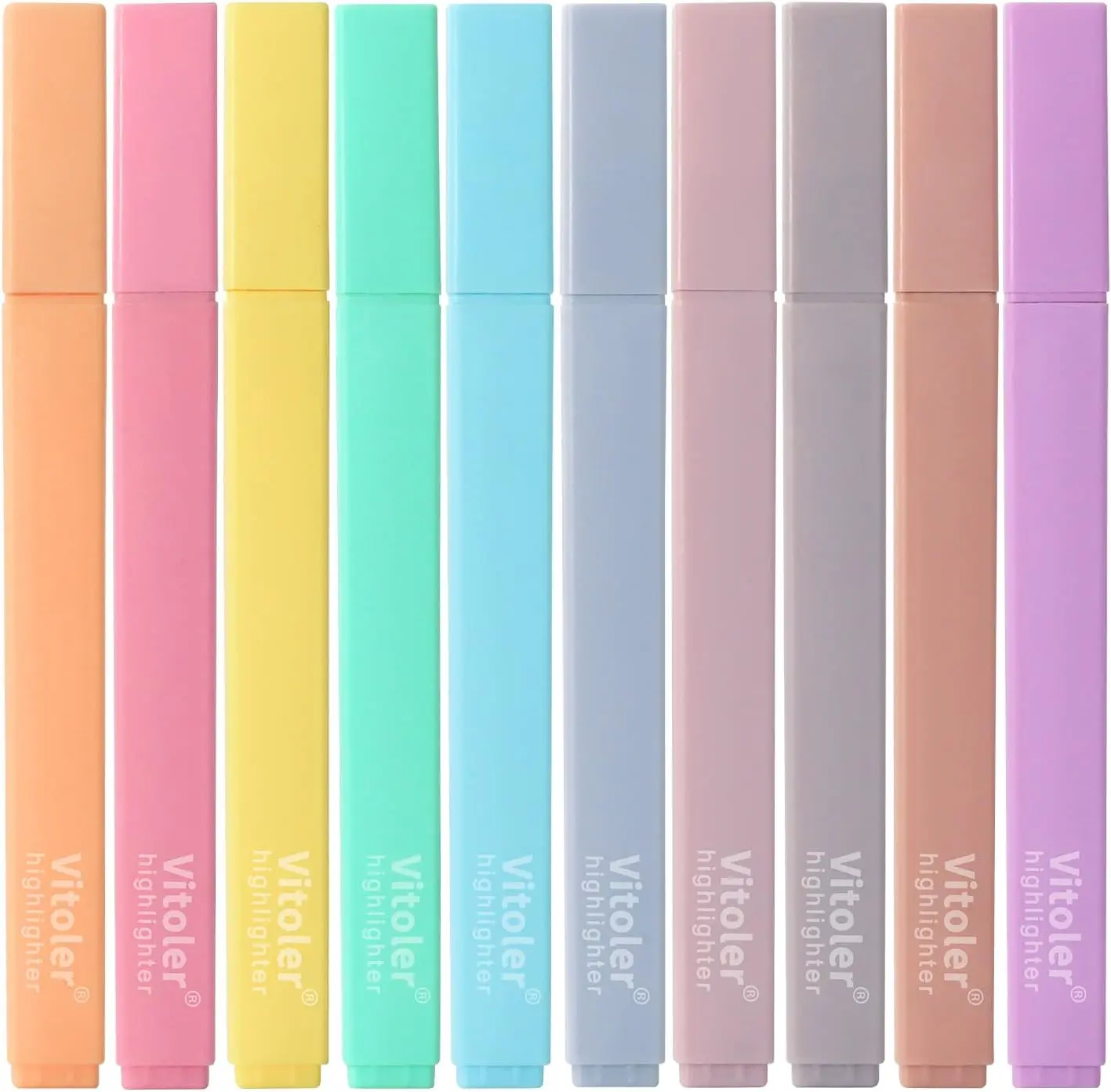 10 Pcs Cute Pastel Highlighters Set - Chisel Tip Bible Markers for Journaling, Planner & School Supplies - Assorted No Bleed Colors for Notes & Creative Projects Piochoo