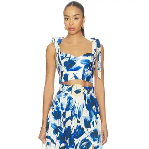Cara Cara Faiza Top in Petal Sketch Navy