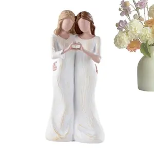 Mother Daughter Sister Statue, Embracing Mother Daughter, Meaningful Family Moment, Home Decor Figurine, Symbolic Family Relationship