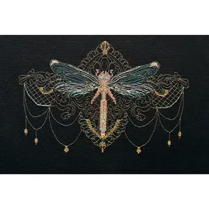 Counted Cross stitch kit - Golden dragonfly AH-069
