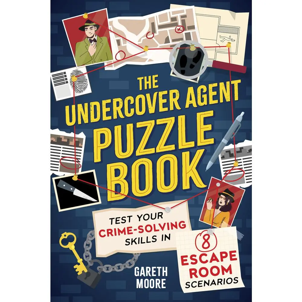 USED Book - The Undercover Agent Puzzle Book: Test Your Crime-Solving Skills in 8 Escape Room Scenarios by Moore, Gareth (Paperback) - english