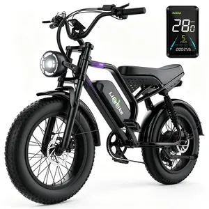 【Likebike UM1】Electric Bike for Adults 1500W Peak(750W Rated) 20" Fat Tire All-Terrain E-Bike 65 Miles PAS 28MPH Electric Dirt Bike for Road Sand Mountain Snow - 48V 20AH UL Certified Battery Full Dual Suspension