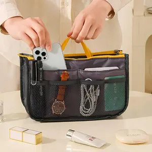 Multi-Functional Bag-in-Bag Organizer, Large Capacity Handbag Divider Insert with Double Zipper, Travel Pouch & House Purse for Quickly Swapping Bags, Organizer for Tote Purse for Women