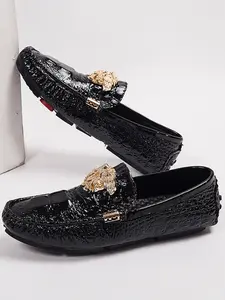 Men's Business Style Solid Color Slip-on Loafers, Fashionable Comfortable Loafers for Daily Wear, Lightweight Breathable Shoes for All Seasons, Elegant Plain Loafers, Business Casual Footwear