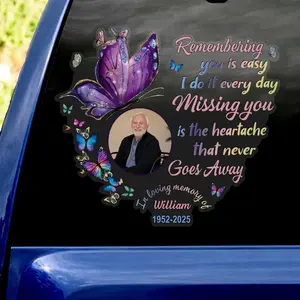 Custom Memorial Angel Wings Car Decal – Personalized In Loving Memory Sticker for Dad, Mom, or Loved Ones | Funeral or Remembrance Gift
