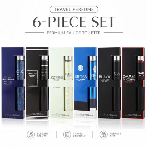 6-Piece Set Men's Eau De Toilette Fragrance，Cologne For Men，Travel Size Perfume，6 Different Scents，Perfect For Dating, Daily Life, Parties, Gift Giving，1.18 fl oz/35 ml Each Bottle