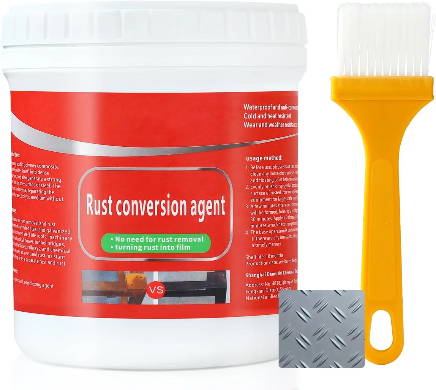 Universal Rust Removal Converter with Brush (Grey) Water-Based Metallic Paint