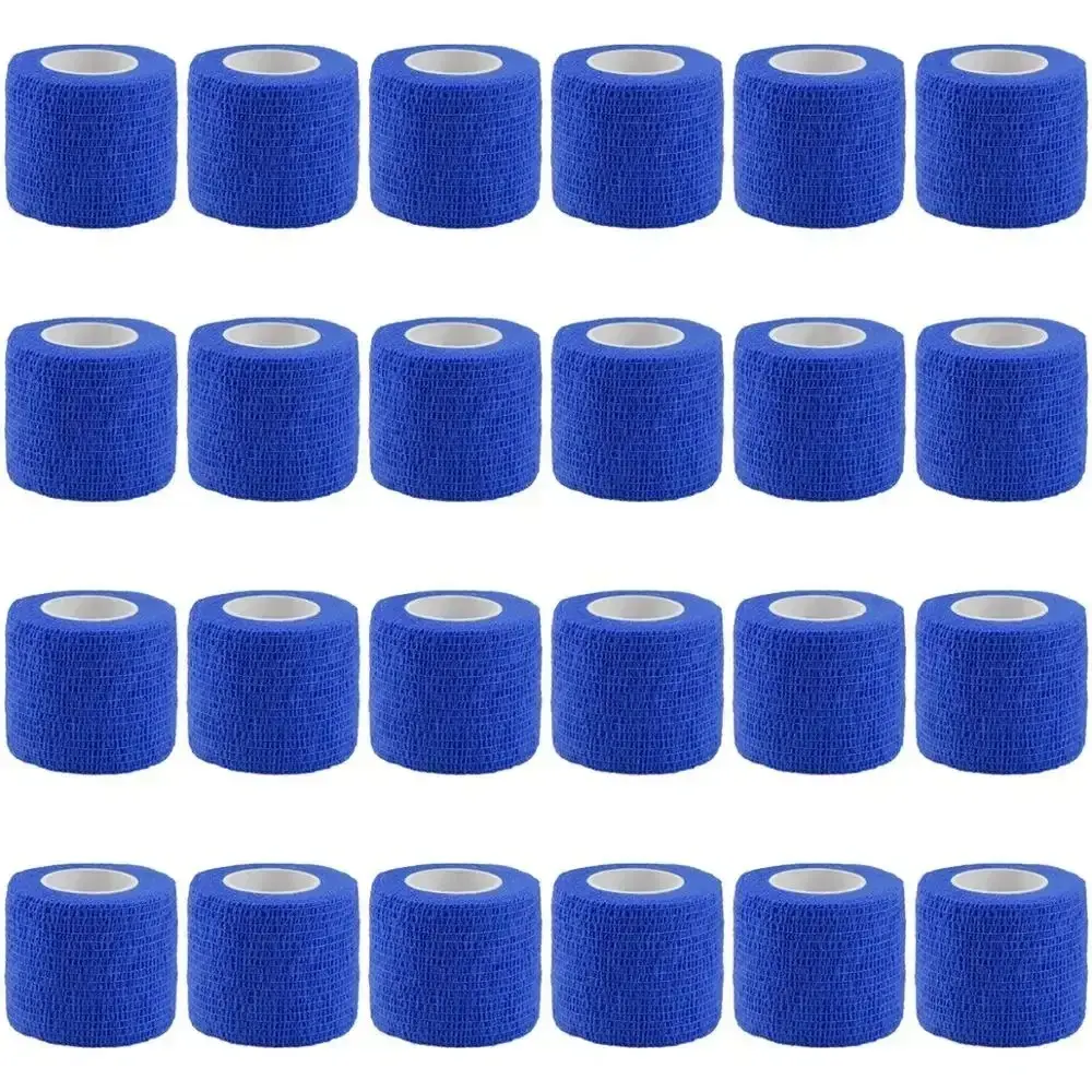 Self-Stick Bandage Rolls, 24 Pack, 5cm X 4.5m, Elastic Sports Tape Socks, Ankle Support, Elbow Wraps, Pet & Veterinary Compression
