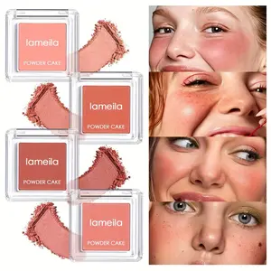 4Pcs Soft Focus Blush Palette Long Lasting Natural Makeup Smooth Lightweight Powder Cream Blush Balm Easy To Apply Portable Cosmetic Suitable For Beginner
