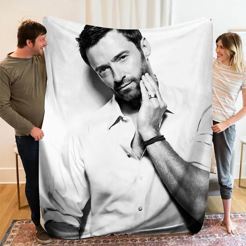 Theo James Theme Pattern Soft and comfortable home blankets, small throw blankets, nap blankets, perfect Christmas gifts for friends and besties. Super soft heat-pressed blankets. P251223099