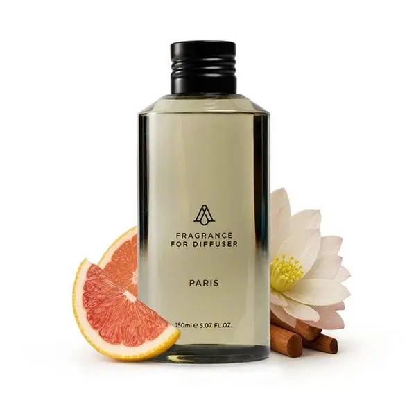 AromaPlan Paris AP024 Scented Diffuser - 148ml Woody Calming Lotus Aroma Freshener with Regeneration Action, Relaxing Properties, Fragrance Oils for Home Care