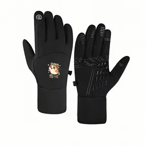 1 pair with Adorable Hamster on a Skateboard Vibrant Cartoon Design sigwinter gloves running gloves Touch Screen Comfort Fit Winter Activities full finger gloves for men women Cozy winter gifts
