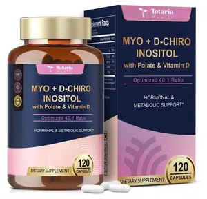 Myo-Inositol & D-Chiro Inositol Supplement Capules 3075mg, Plus Multivitamin Vitamin D3, Folate, Ideal 40:1 Ratio - Hormonal Balance for Women & Ovarian Support | Vegan, Non GMO - 120 Caps