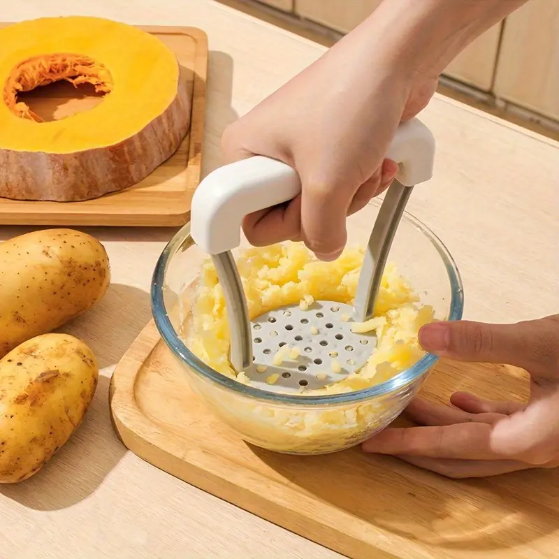 1/2pcs Ergonomic Stainless Steel Potato Ricer - Effortless Mashing and Ricing, with Comfort Grip Handle - Durable Kitchen Tool for Fruit & Vegetable Puree