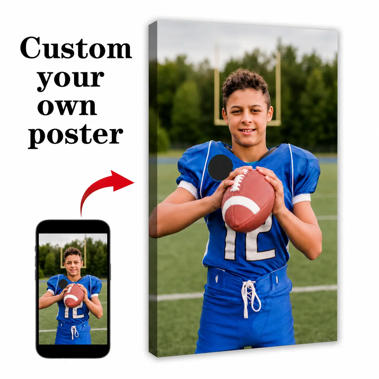 Custom Photo Canvas Prints Personalized Wall Art on Premium Heavyweight Canvas for Family Photos, Pet Portrait Canvas, Wedding Memories & Home Decor, Available in Multiple Sizes
