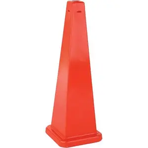 PRO-SAFE Blank No-Legend Polypropylene Cone Floor Sign, 12" Wide x 36" High Orange Durable High-Visibility Safety Sign, For Restroom & Janitorial Use 13-600-36O, Durable Safety Signs, High-Visibility Safety Signs