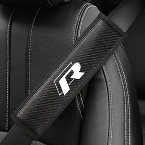 PU Leather Shoulder Covers, Carbon Fiber Stripe Design, Enhances Driving Comfort, Fits Vw R Models, Available in 1pc & 2pcs Options, Car Interior Accessory, Car Accessories, Automotive