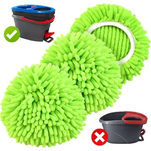 Mop Replace Head for O Cedar, Spin Mop Heads Replacements for Ocedar RinseClean 2 Tank Spin Mop, Chenille Duster for Ocedar Mop Include 3 Pack Microfiber Chenille Mop Pad for Ocedar Spin Mop