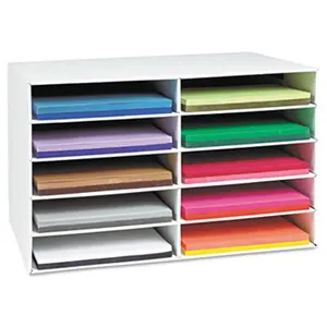 Pacon  Classroom Construction Paper Storage- 10 Slots- 26 7/8 x 16 7/8 x 18 1/2