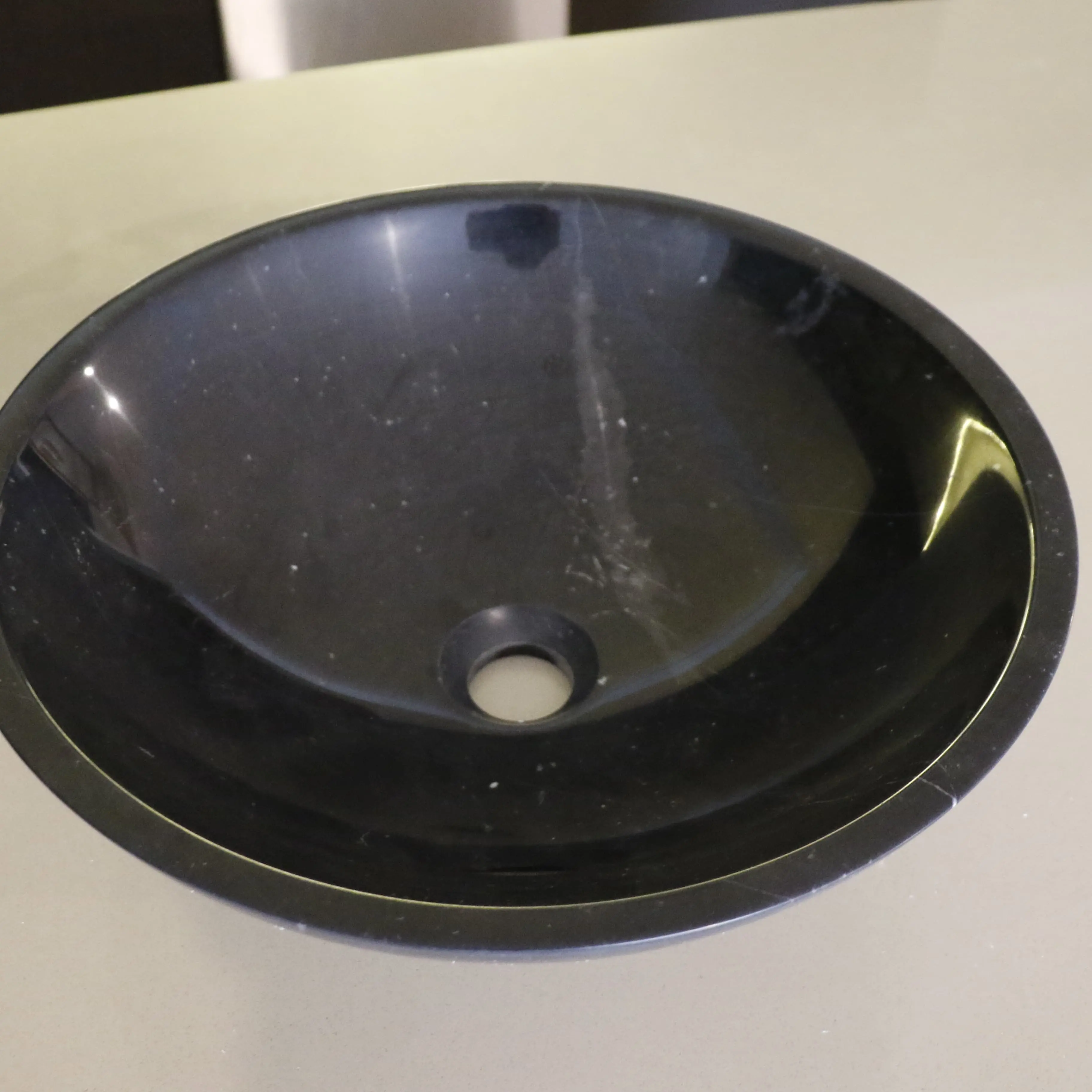 Circular 17" Marble Vessel Bathroom Sink