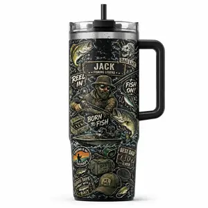 Custom Name Fishing Dad Tumbler 40oz 30oz, Personalized Fishing Legend Cup, Bass Fish Father’s Day Gift, Dad Life Angler Drinkware For Grandpa Husband, Not Including The Straw