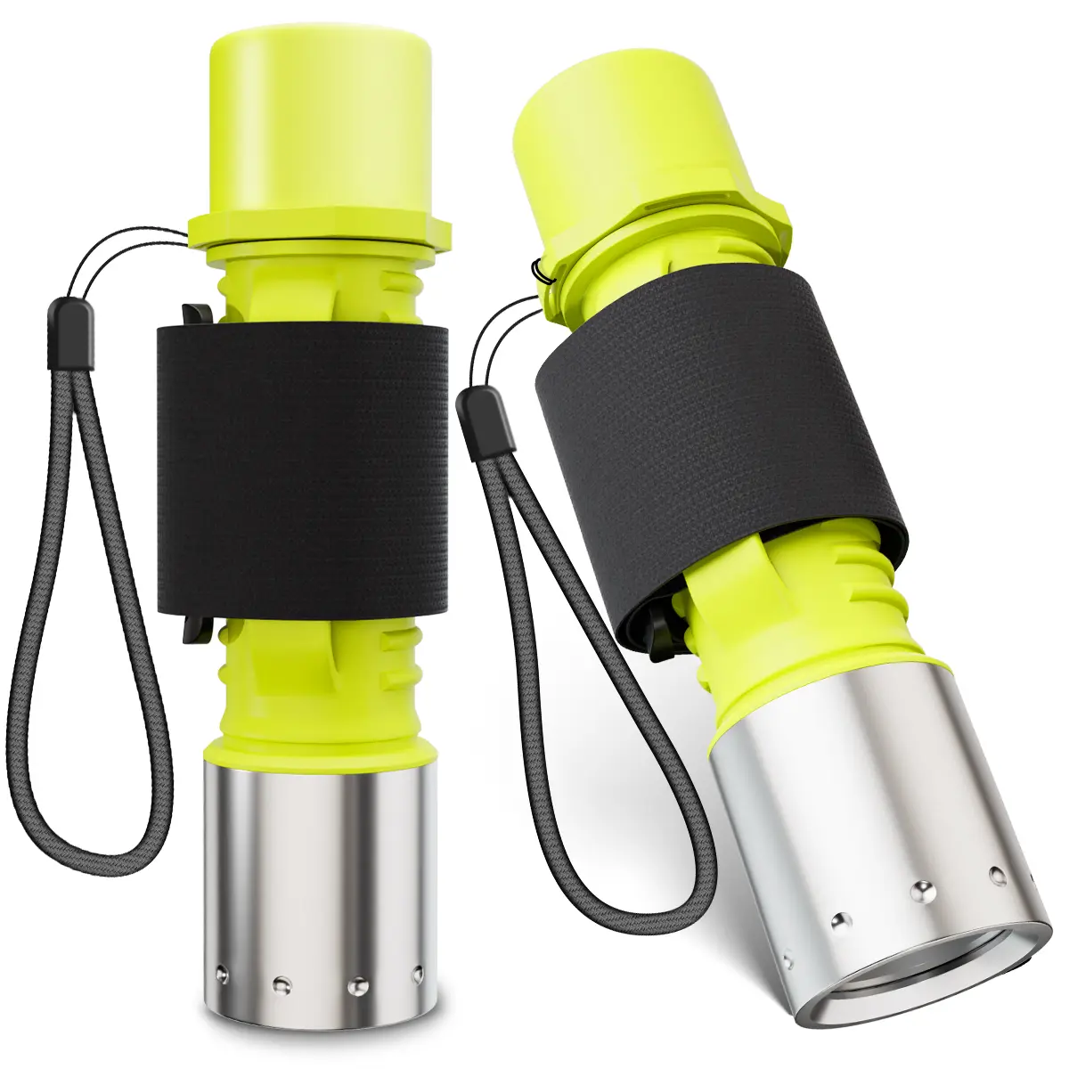 2 Pack Suba Diving Flashlight with Rechargeable Battery 3 Modes Super Bright Underwater Diving Flashlight IPX8 Waterproof for Snorkeling Caving Outdoor Activities
